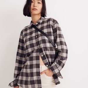 Madewell Oversized Ex-Boyfriend Flannel Swing Shirt